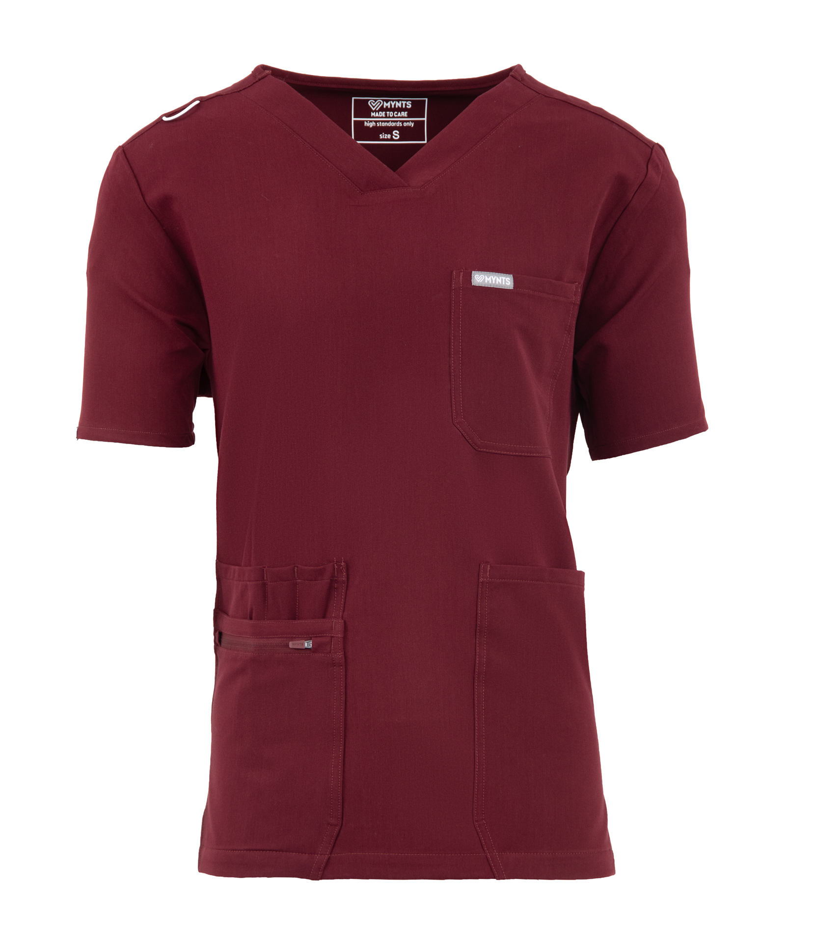 MYNTS MYNTS V-Neck Pocket Genius - ScrubTop Men MMT003 Burgundy R.M