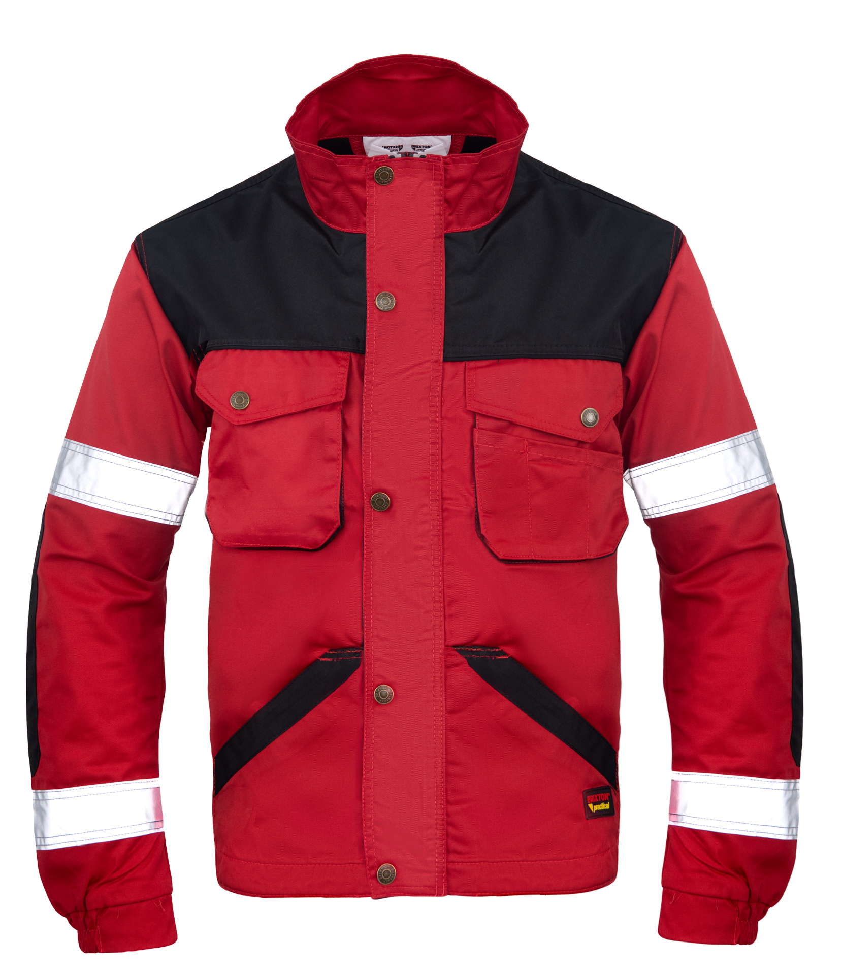 BRIXTON PRACTICAL BLUZA CZERWIEŃ ODBLASK R.XL