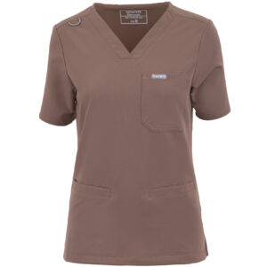 MYNTS MYNTS V-Neck Two Pockets – Scrub Top Women WMT002 Sahara Mokka R.L