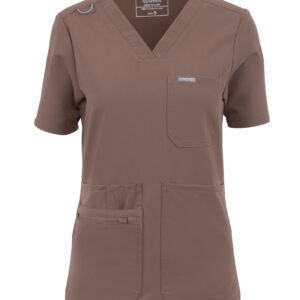 MYNTS MYNTS V-Neck Pocket Genius – Scrub Top Women WMT001 Sahara Mokka R.M