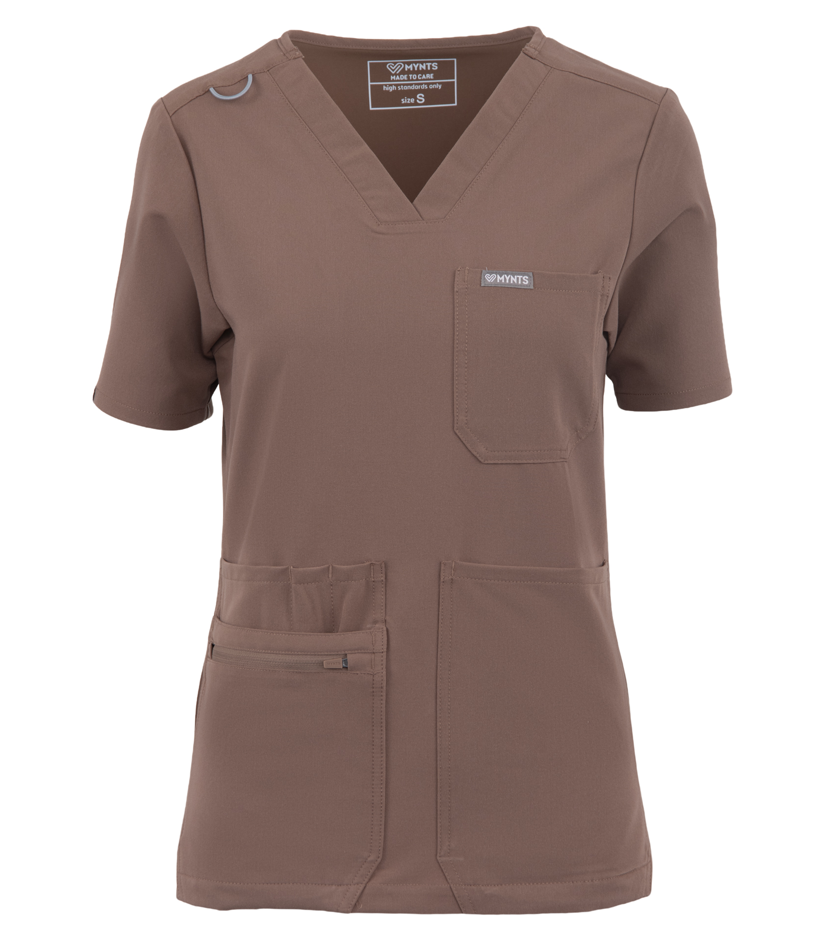 MYNTS MYNTS V-Neck Pocket Genius – Scrub Top Women WMT001 Sahara Mokka R.M