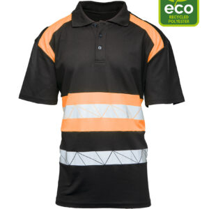 SEVEN KINGS ECO RIVAL KOSZULKA POLO CZARNY/POMARAŃCZ R.L