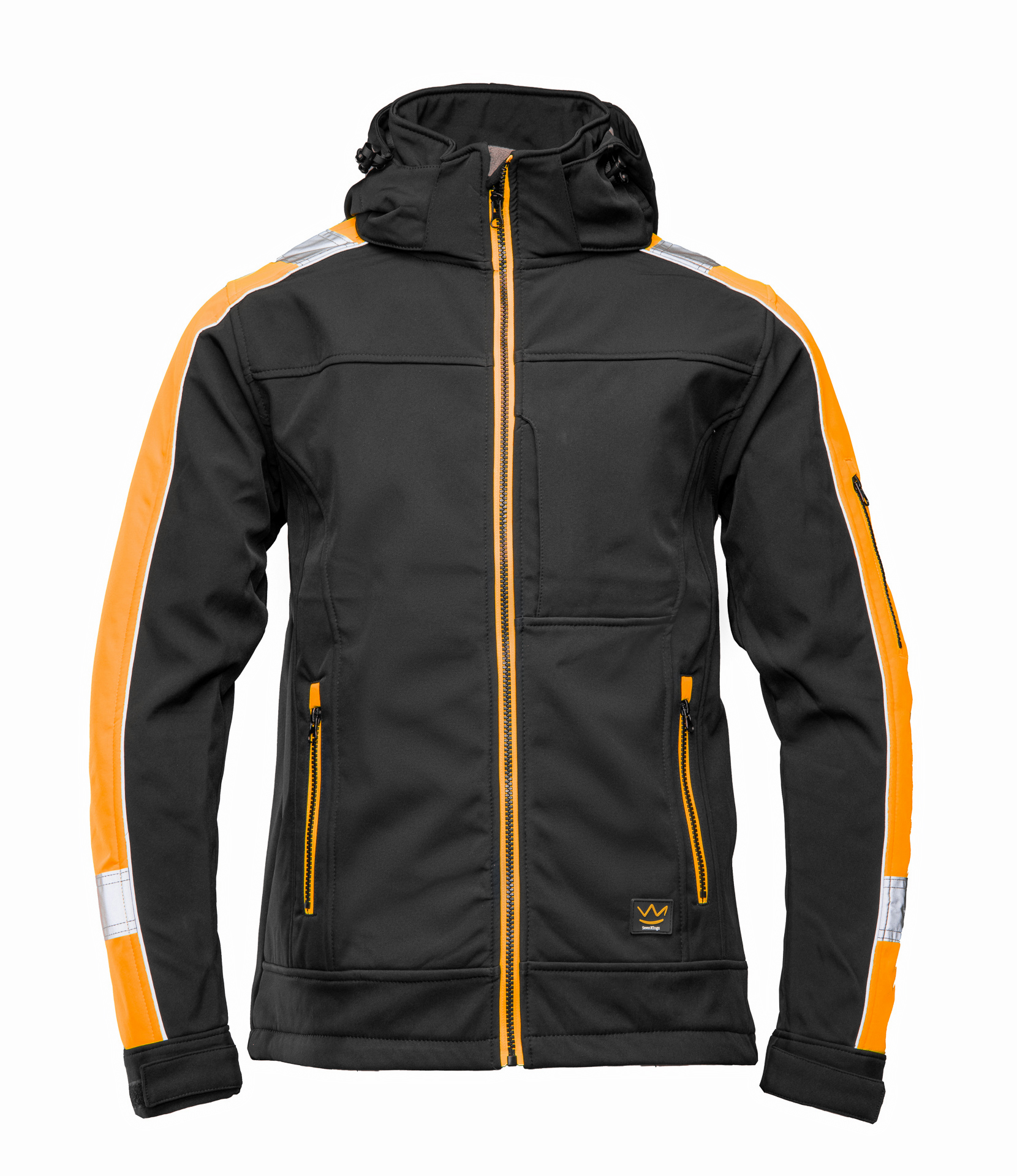 SEVEN_KINGS RIVAL SOFTSHELL CZARNY/POMARAŃCZ R.M