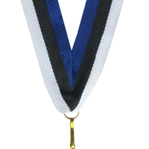 Wstążka 22 mm - niebiesko-czarno-biała