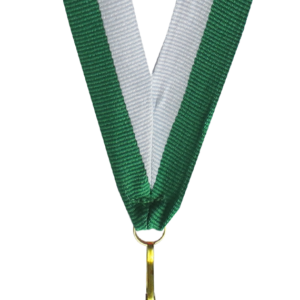 Wstążka 22 mm - biało-zielona