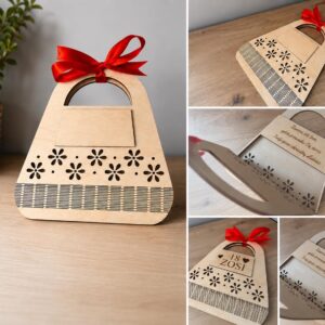 🎁 Oryginalna drewniana torebka na prezent ✨