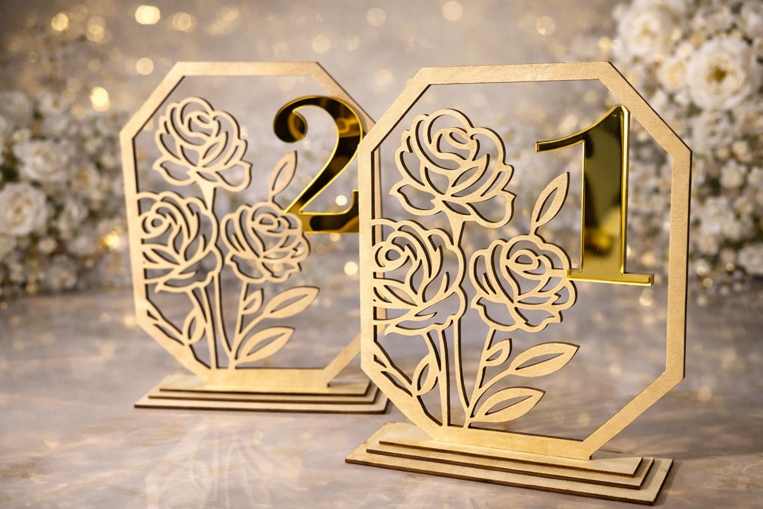 Numery stołów – elegancka dekoracja weselna 🌿