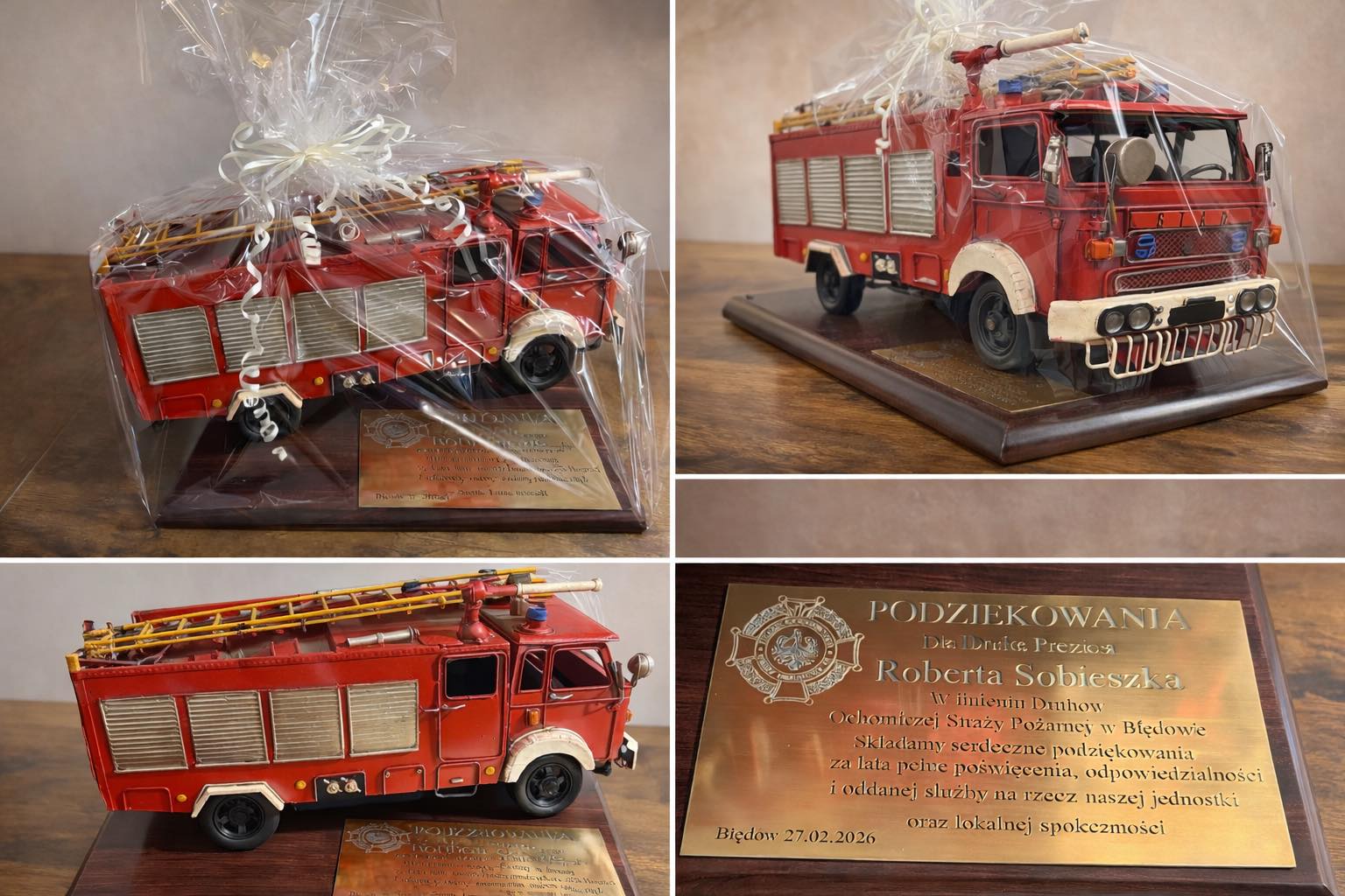🚒 Model wozu strażackiego z personalizacją – wyjątkowe podziękowanie 🚒