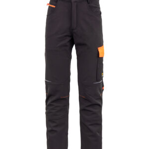 SEVEN KINGS. SEVEN KINGS RIVAL SPODNIE SOFTSHELL OCIEPLANE CZARNY/POMARAŃCZ R.L